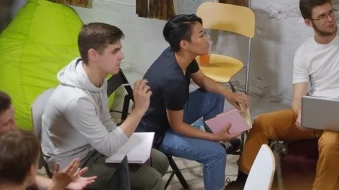 Multiethnic People Listening to Coding Lecture Stock Footage 99471002