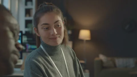 Multiethnic Programmers Talking at Workplace Stock Footage 259152207