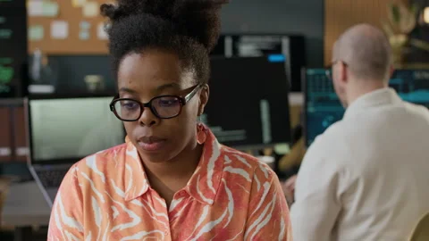 Multiethnic Programmers Working in Modern Office Video stock 306838988