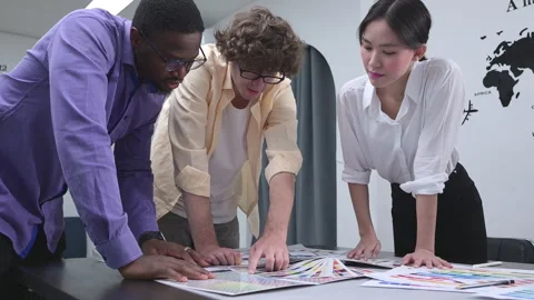 Multiethnic team of architects and designers Stock Footage 252409417