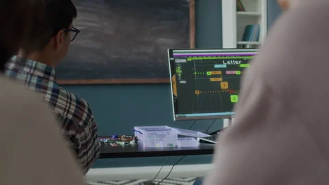 Multiethnic Teen Students during Programming Lesson in Class Stock Footage 284426843