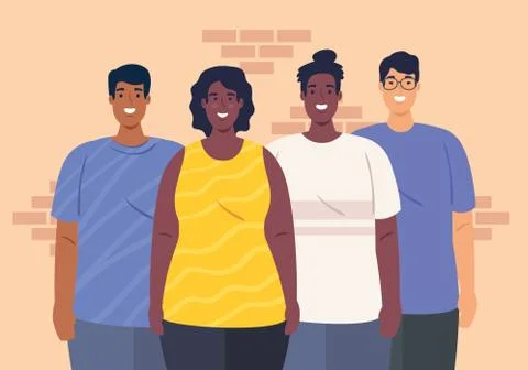 Multiethnic together, diversity and multiculturalism concept Stock Illustration