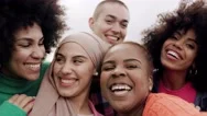 Multiethnic Young Women Having Fun Together Outdoor - Diversity Lifestyle Concep Stock Footage