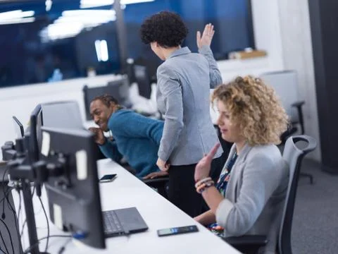 Multiethnics team of software developers working together 스톡 사진