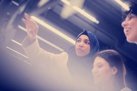 Multiethnics team of software developers working together 스톡 사진