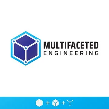 Multifaceted Engineering Company Logo Design. Fit for Development Company, .. Illustrazione stock