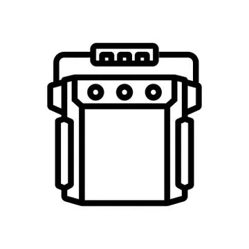 Multifunction generator device icon vector outline illustration Stock Illustration