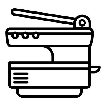 Multifunction printer icon, outline style Stock Illustration