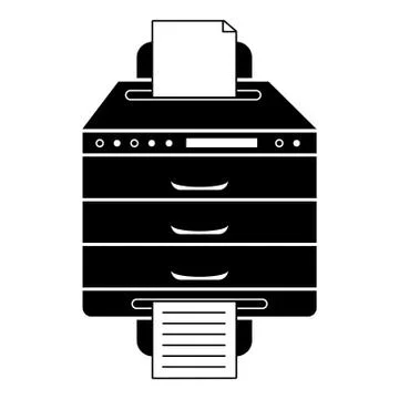 Multifunction printer icon, simple style Stock Illustration