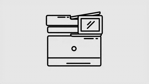 Multifunction printer line icon on the Alpha Channel 動画素材 143088653