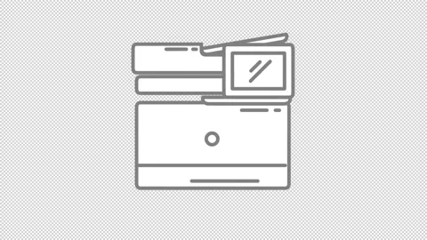 Multifunction printer line icon on the Alpha Channel 動画素材 145199398