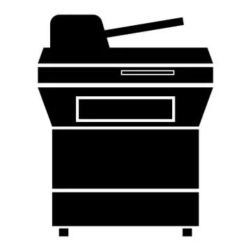Multifunction printer or automatic copier the black color icon . Stock Illustration