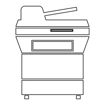 Multifunction printer or automatic copier icon . Stock Illustration