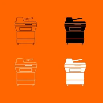 Multifunction printer or automatic copier icon . 스톡 일러스트