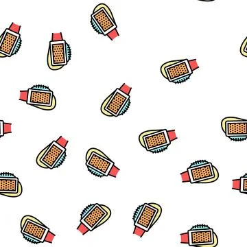 Multifunctional brush shoe care vector seamless pattern Stock Illustration