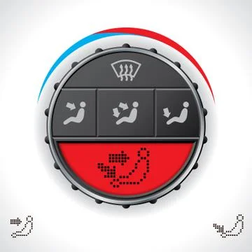 Multifunctional car clima control with red display Stock Illustration
