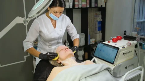 A multifunctional device for microneedle RF lifting. Stock Footage 343242521