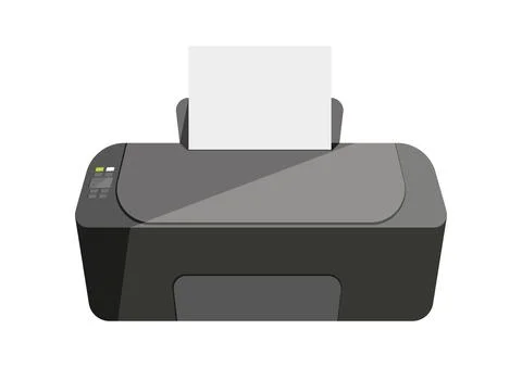 Multifunctional device printer scanner black flat Illustrazione stock