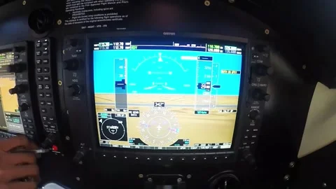 Multifunctional display of a turboprop machine Stockbeeldmateriaal 154065715