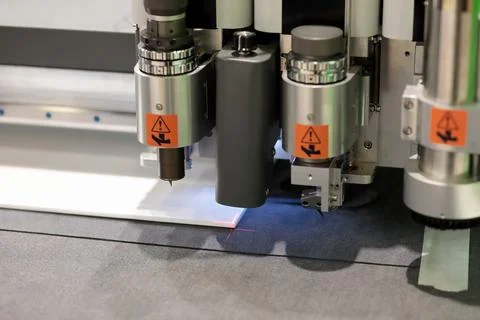 Multifunctional head of digital cutting machine Stock Photos