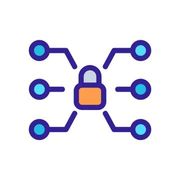 Multifunctional lock icon vector. Isolated contour symbol illustration Stock Illustration