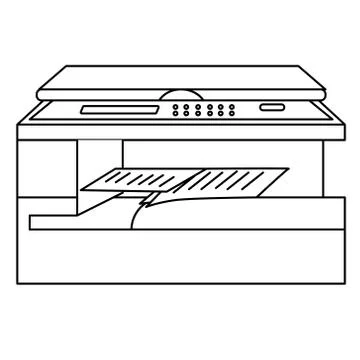 Multifunctional printer flat illustration on white Stock Illustration
