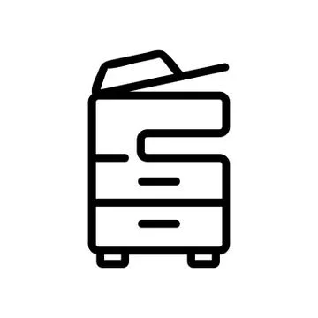 Multifunctional printer icon vector outline illustration Stockillustratie