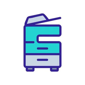 Multifunctional printer icon vector outline illustration Stock Illustration