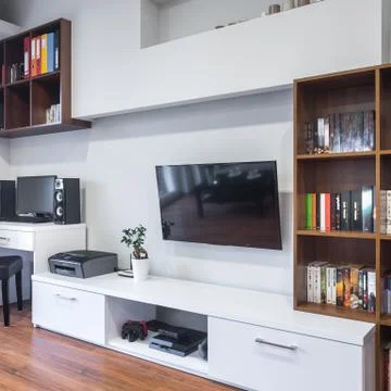 Multifunctional room with TV Stock Photos