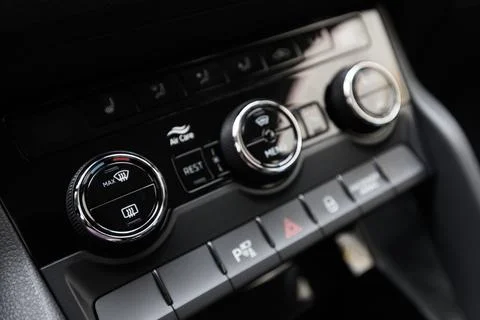 Multifunctional rotary button car interior parts - Image Stock Photos
