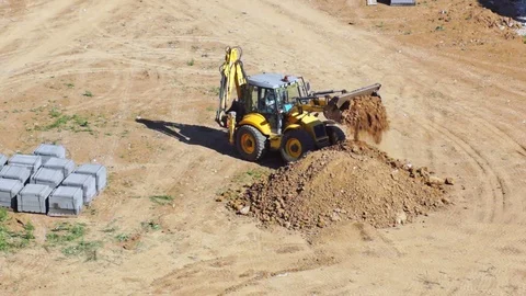 Multifunctional tractor-excavator Stock Footage 111946331