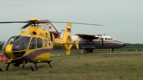 Multifunctional twin-engine Let L-410 Turbolet unfolds on runway. Stock Footage 106232575