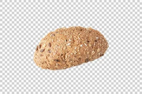 Multigrain bread heel with seeds top view isolated transparent png Fotos de archivo