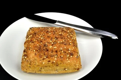 Multigrain Ciabatta roll Stock Photos