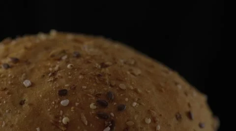 Multigrain Kaiser Roll Side Shot Stock Footage 42711332