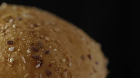 Multigrain Kaiser Roll Side Shot Stock Footage 42711369