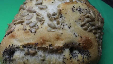 Multigrain rolls with poppy seeds Stock Footage 321069385