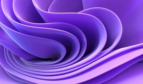 Multilayer abstract background with wavy curved ribbons in shape flower 3d Illustrazione stock