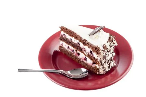 Multilayer cake on plate Stock Photos