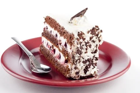 Multilayer cake on plate Stock Photos