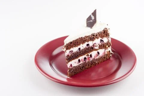 Multilayer cake on plate Stock Photos