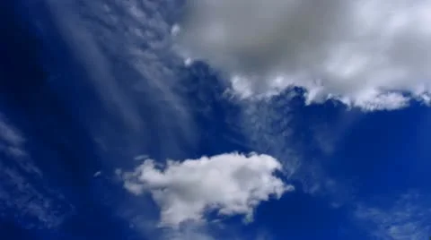 Multilayer clouds in sky on day timelapse Stock Footage 10794777