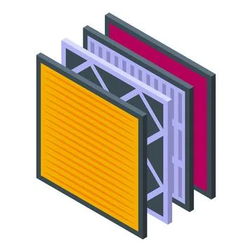 Multilayer filter protecting air conditioning system is removing dust and a.. Ilustración de archivo