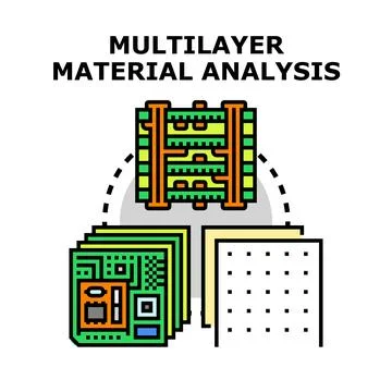 Multilayer material analysis concept for technology development Ilustração Stock