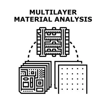 Multilayer material analysis concept for technology development Stockillustratie