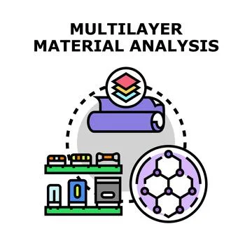 Multilayer material analysis process for researching substances Stock Illustration
