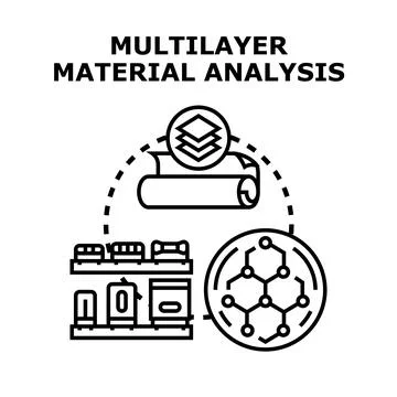 Multilayer material analysis process for researching substances Illustrazione stock