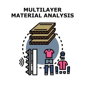 Multilayer material analysis scanning product engineering for development Stock Illustration