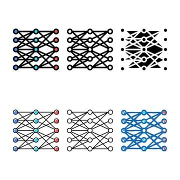 Multilayer neural network color stylized icon vector イラスト素材