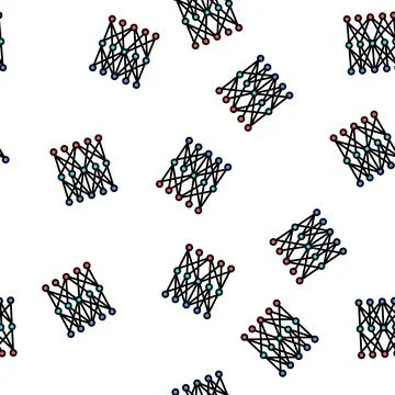 Multilayer neural network vector seamless pattern 스톡 일러스트